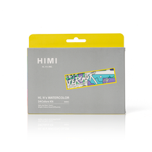 West Design Products UK - HIMI Watercolour Kit 24 Half-Pans + Waterbrush, Plastic Case