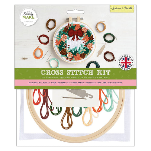 West Design Products UK - Simply Make Cross Stitch Kit - Autumn Wreath