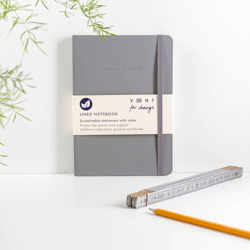 VENT for Change - Notebook A5 Recycled Leather Lined Paper - Elephant