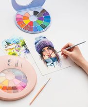 West Design Products UK - HIMI Solid Watercolour Set 24 Colours In Pans + Brush, Blue