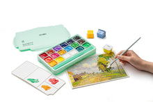 West Design Products UK - HIMI Jelly Cup Gouache Set 18 Paint Colours, Green Case