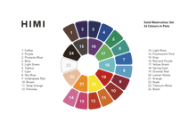 West Design Products UK - HIMI Solid Watercolour Set 24 Colours In Pans + Brush, Blue