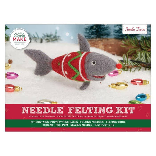 West Design Products UK - Simply Make Needle Felting Kit Christmas, Santa Jaws, Shark