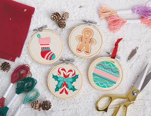 Sew & So On Embroidery Hoop Decorations - Deck the Halls