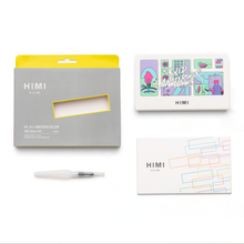 West Design Products UK - HIMI Watercolour Kit 24 Half-Pans + Waterbrush, Plastic Case