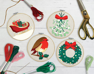 Sew & So On Embroidery Hoop Decorations  - Merry and Bright