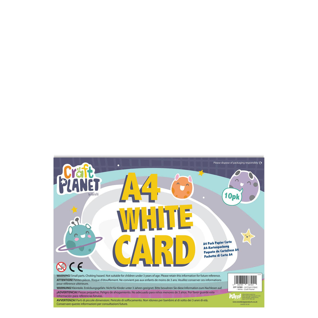 Craft Planet Card White A4 210gsm 10 Sheets