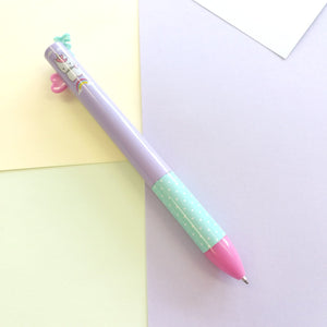 Unicorn Dreams |  Click Clack 2 Colour Pen | Light Blue & Pink  ink