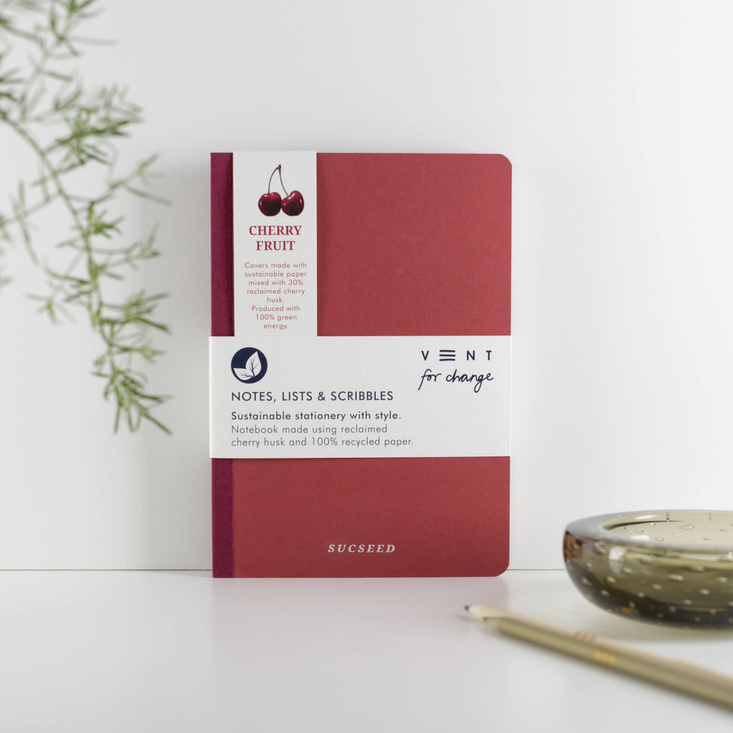 Recycled SUCSEED A5 Notebook – Cherry