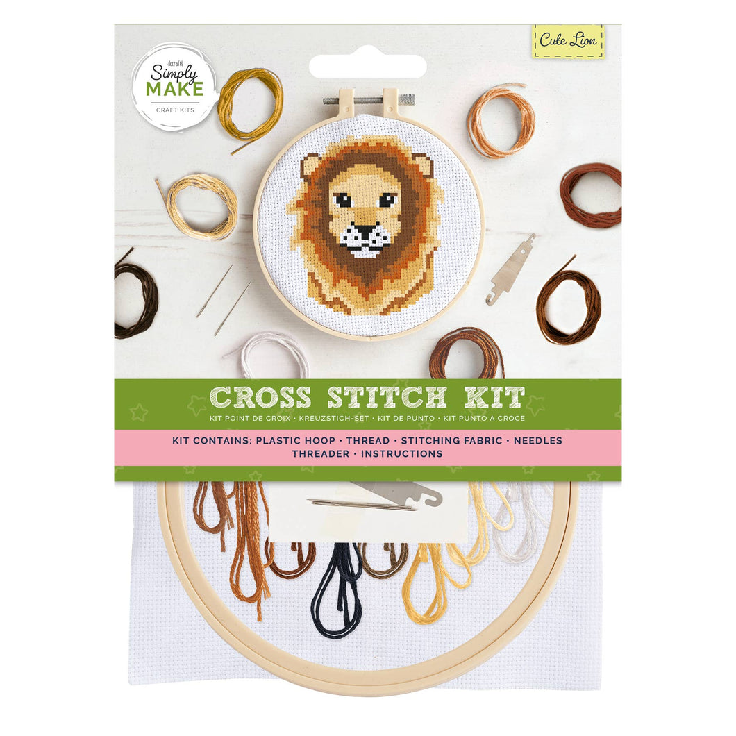 West Design Products - Simply Make Cross Stitch Kit - Cute Lion