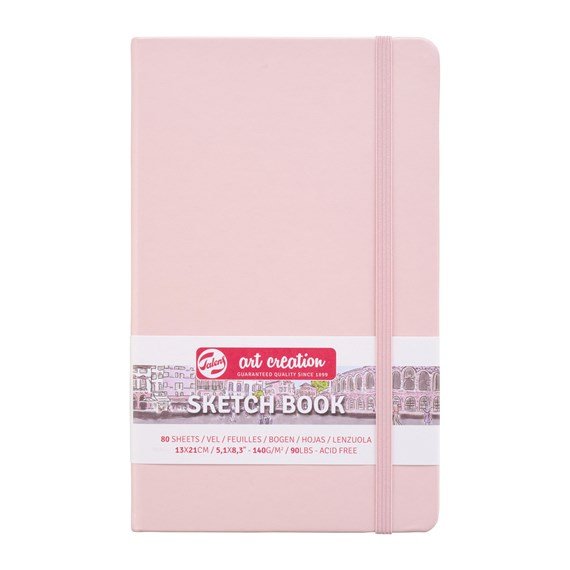 A5-ish Pink Sketchbook | 80 Sheets | 140gsm Cream Pages