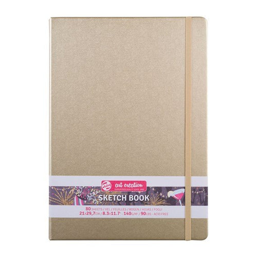 A4-ish Metallic Gold Sketchbook | 80 Sheets | 140gsm Cream Pages