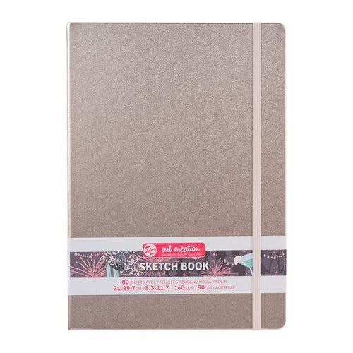 A4-ish Metallic Pink Sketchbook | 80 Sheets | 140gsm Cream Pages