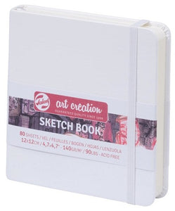 Mini Square White Sketchbook | 80 Sheets | 140gsm Cream Pages