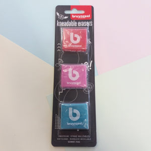 Trio of Bruynzeel Kneadable Putty Erasers | Assorted Colours