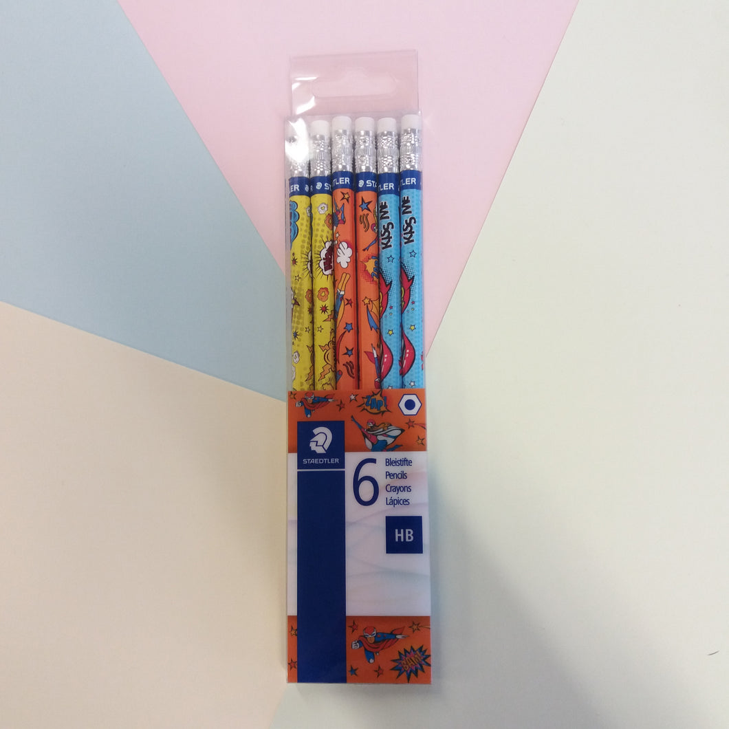 Pack of 6 Staedtler Comic Theme Graphite HB Pencils