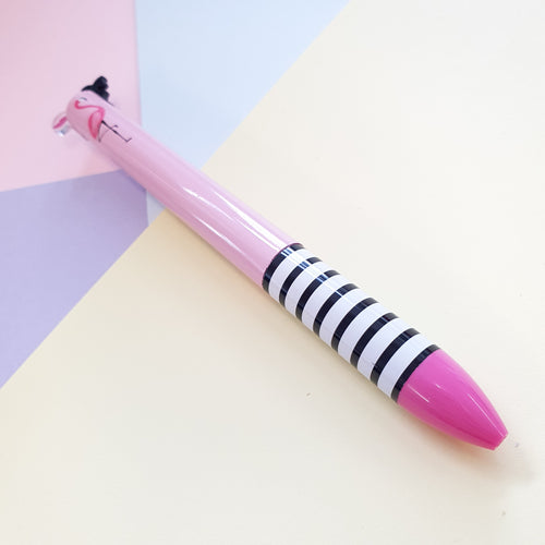 Flamingo |  Click Clack 2 Colour Pen | Black & Pink ink