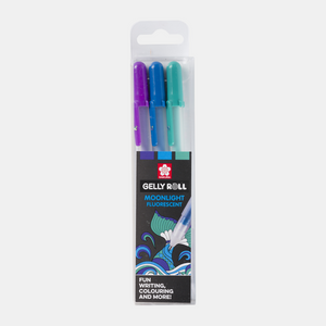 Gellyroll Moonlight Fluorescent Gel Pens | 3 Pack | Blues