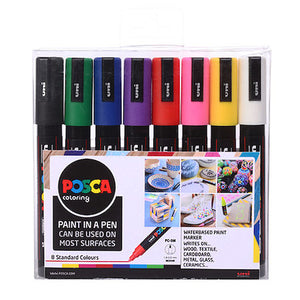 POSCA™ Pens Pack of 8 | 1.8mm Rounded Tip | PC- 5M