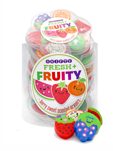 FRESH + FRUITY SCENTED ERASER - TUB of 12