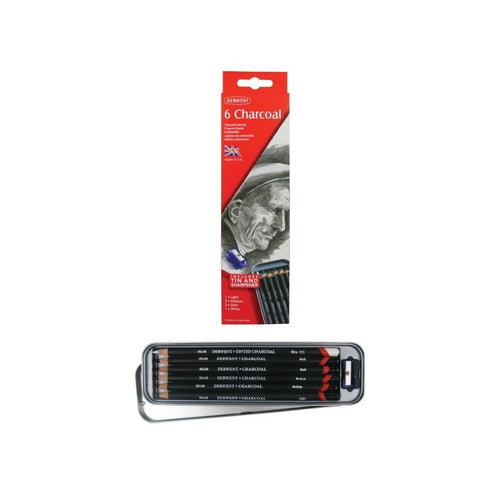Copy of Derwent™ 6 Charcoal Sketching Pencils Tin  (With Sharpener)