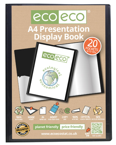 20 Pocket Presentation Display Book | Recycled | Eco Eco