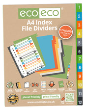 Numbered 1-12 A4 Index File Dividers | Recycled | Eco Eco