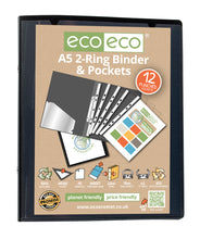 A5 Ring Binder with 12 Pockets  | Recycled | Eco Eco