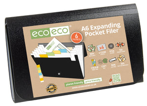 6 Pocket A6 Expanding File | Recycled | Eco Eco
