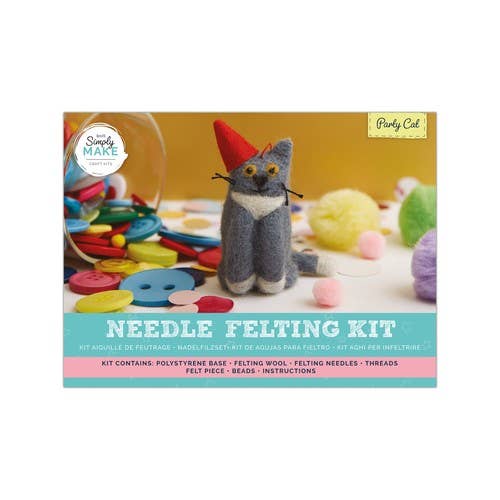 Needle Felting Kit - Party Cat