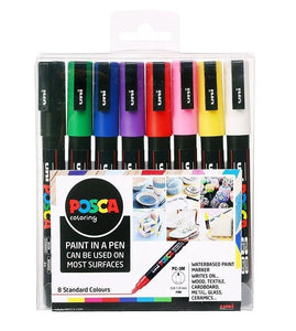 POSCA™ Pens Pack of 8 | 0.9mm Rounded Tip | PC- 3M