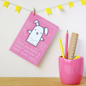 Rabbit Finger Puppet | Handmade Greetings Card